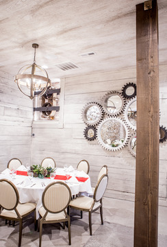 Archibald's Holiday Parties - Gear room with holiday decor 