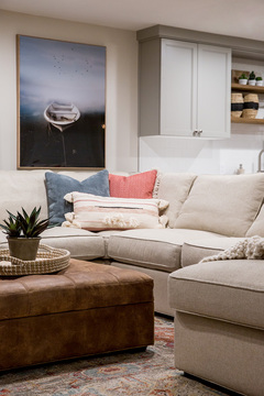 Down to Earth Projects | Castlefield Lane - upholstered sectional leather ottoman 