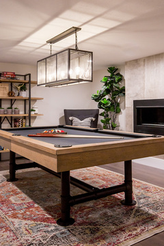 Down to Earth Projects | Castlefield Lane - pool table lighting worn persian rug 