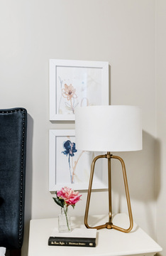 Down to Earth Projects | Jalais Lane - flowered art work modern brass lamp 