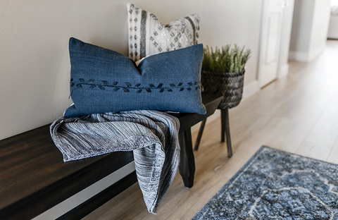 Down to Earth Projects | Jalais Lane - Bench with throw pillows 