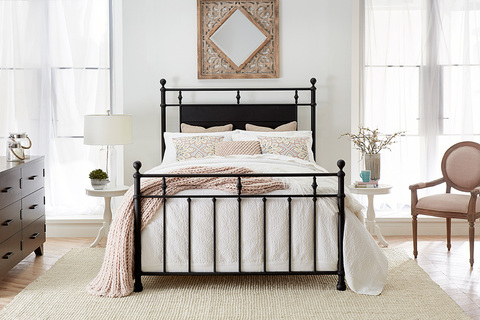 Barton Iron Bed - black iron bed 