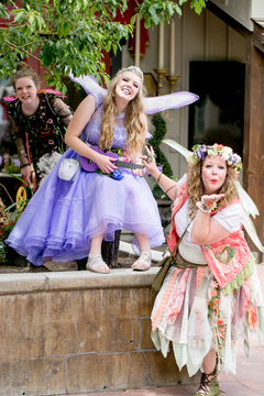 Woodland Fairy Festival - ladies dressed as woodland fairies at gardner village 