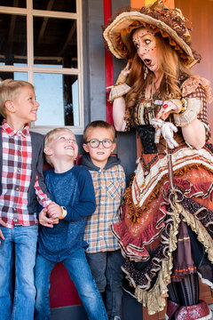 Gardner Village Witches - gardner village witches with three little boys 