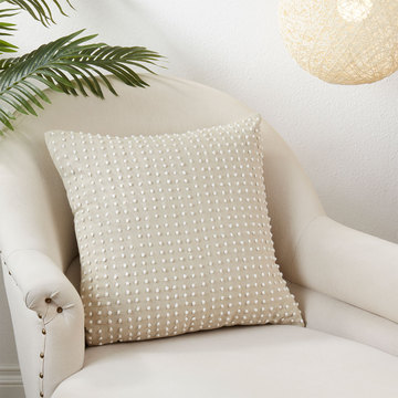 French Knot Pillow - french knot cream pillow 