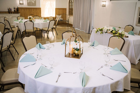 Weddings at The Gathering Place - table set up  