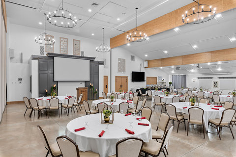 The Gathering Place Corporate Events - meeting set up in two thirds of the space 