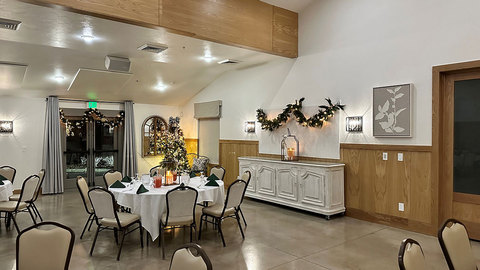 Holiday Parties at The Gathering Place at Gardner Village - holiday party set up 