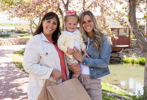 Three Generations Shopping at Gardner Village - grandma mom and granddaughter shopping at gardner village 