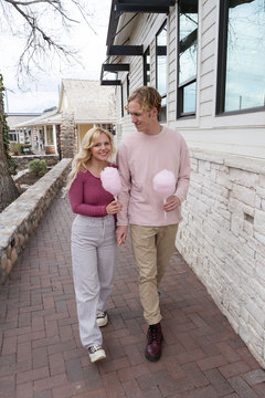 Couple Walking at Gardner Village - couple walking at gardner village 