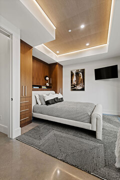 Down to Earth Projects | Park City Parade with Riverwood Interiors - modern bedroom at park city home 