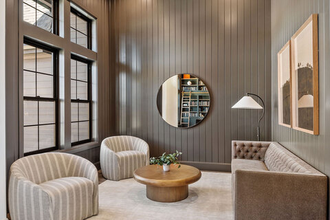 Down to Earth Projects<br>Symphony Homes Parade Ninth + North Design - swivel chairs and sofa 