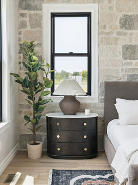 Down to Earth Projects<br>Symphony Homes Parade Ninth + North Design - bedroom with night stand 