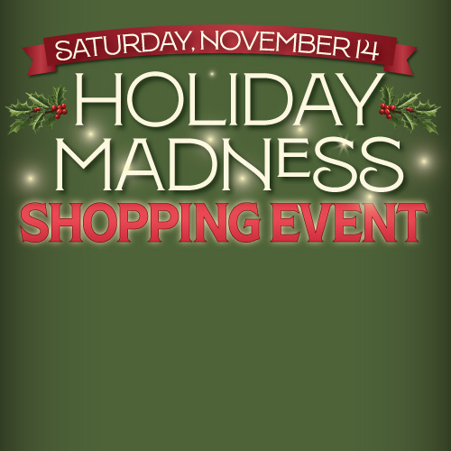 HOLIDAY MADNESS SHOPPING EVENT <br> GARDNER VILLAGE
