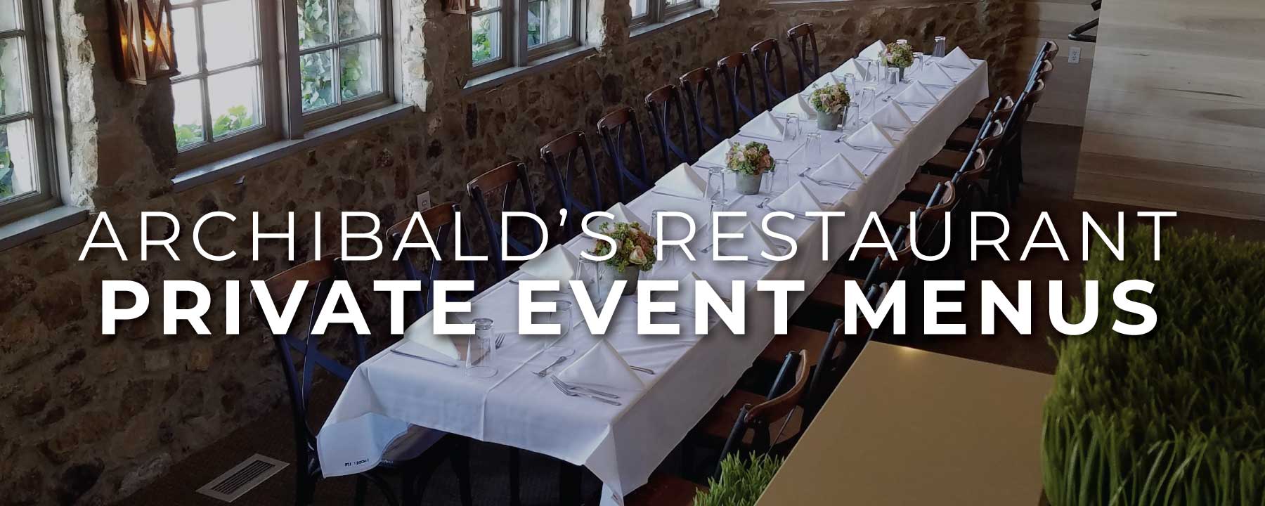 archibalds private event menus