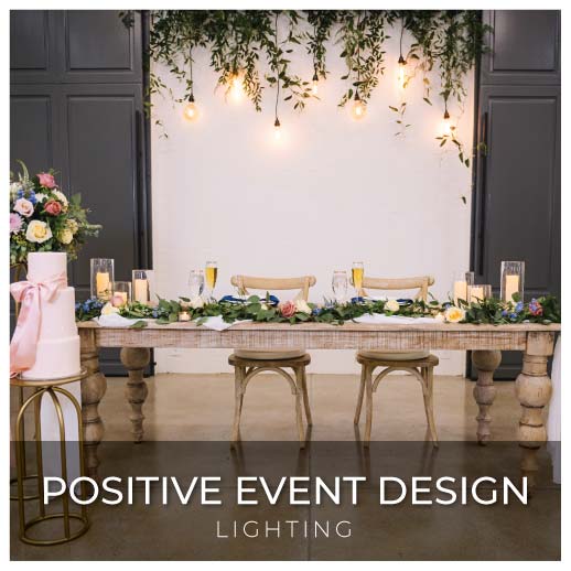 back lighting at a wedding and event