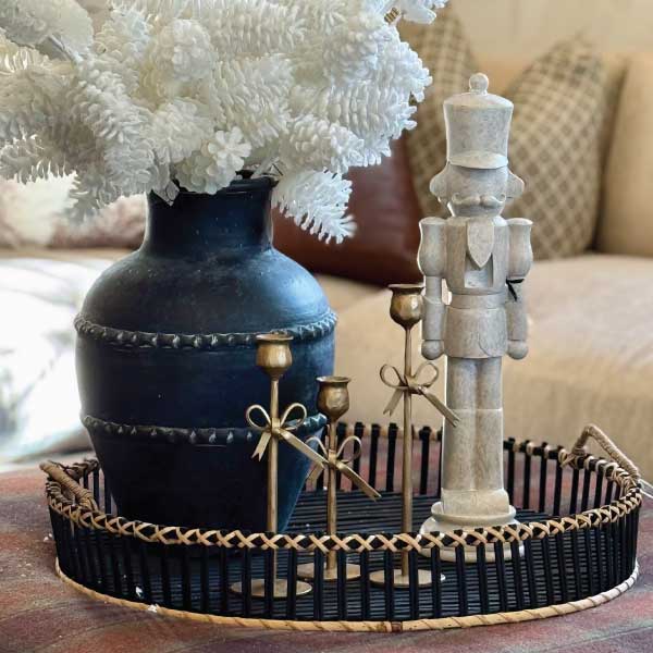 black vase and nutcracker
