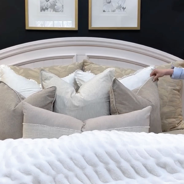 layers bedding and pillows