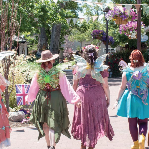lady fairies walking down the path
