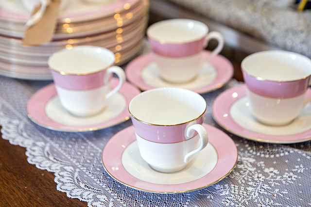 vintage pink dishes