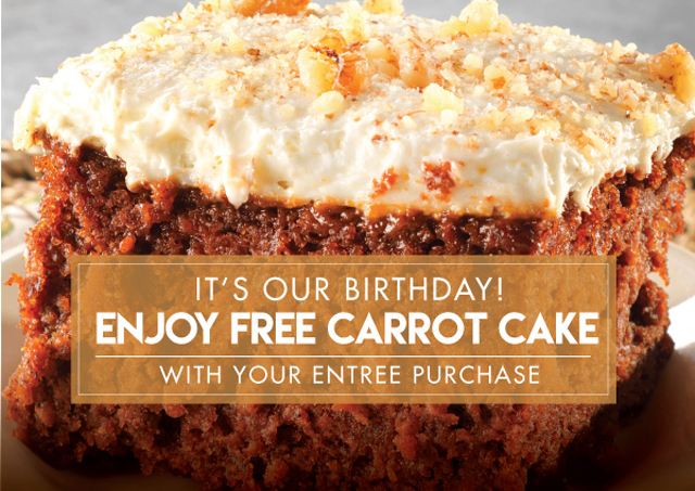 free carrot cake in january