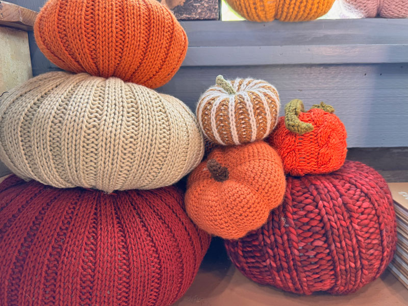 knit and crochet pumpkins