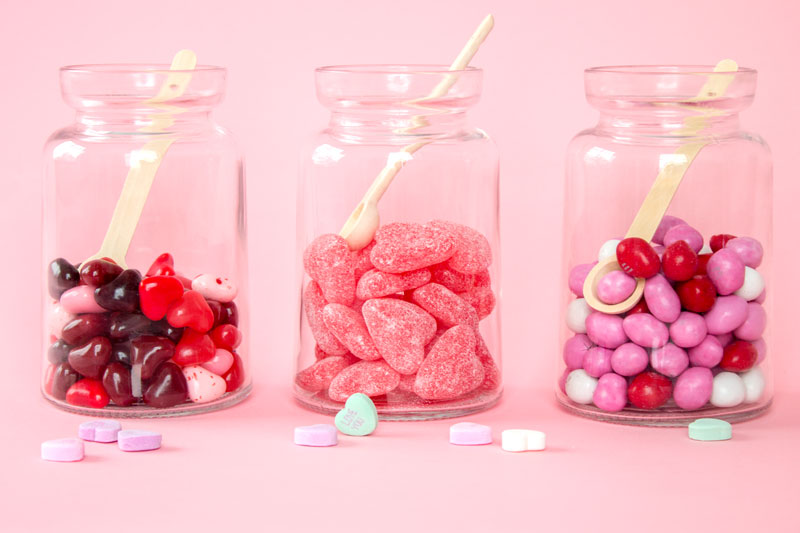 valentines day candy jars