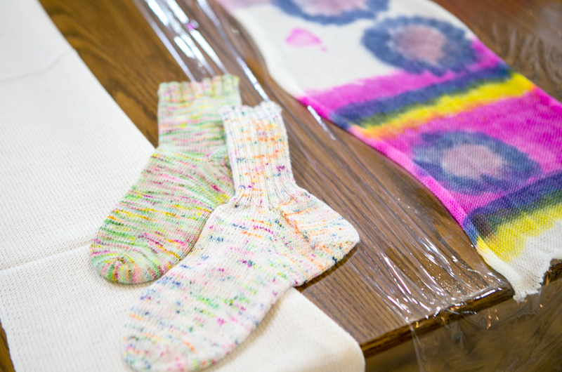 dyeing a sock blank