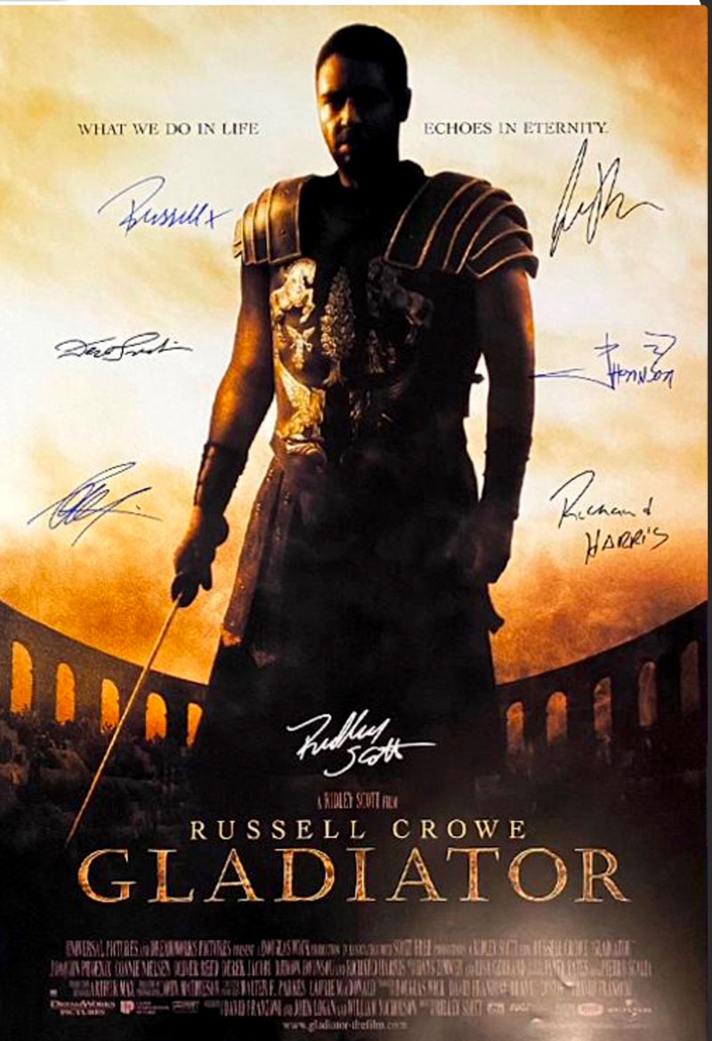 signed Gladiator poster