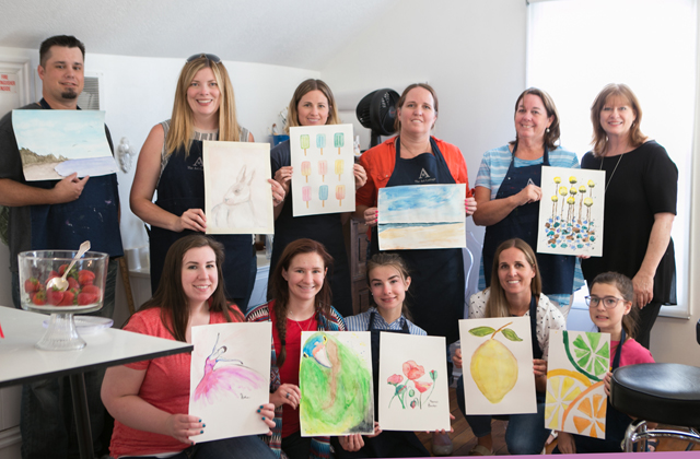 paint party class at The Art Cottage