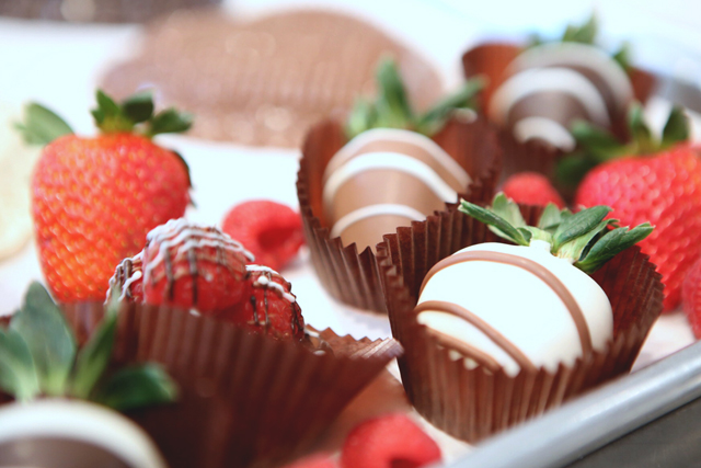 chocolate covered strawberries and raspberries