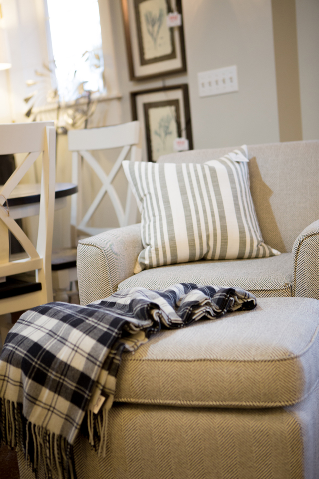 black and white plaid throw