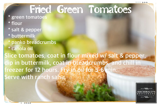 fried green tomatoes recipe card