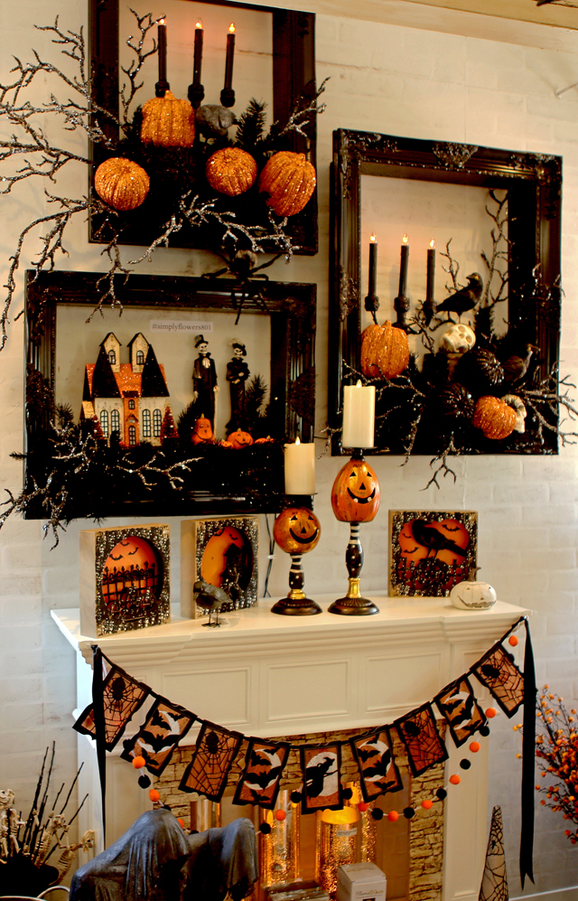 halloween mantel