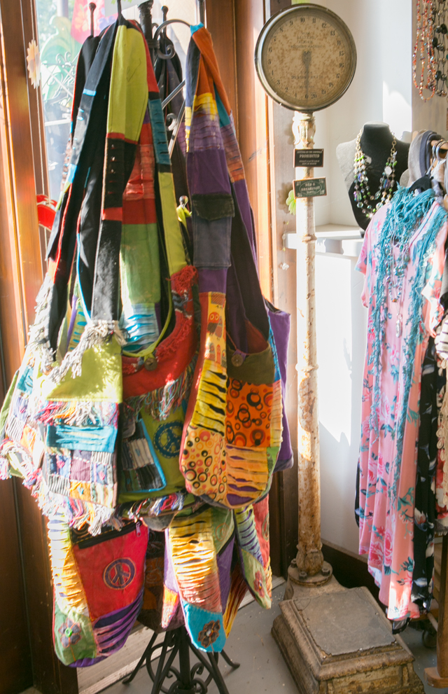 colorful fabric handbags