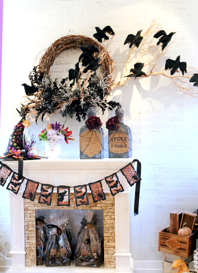 halloween fireplace mantle 