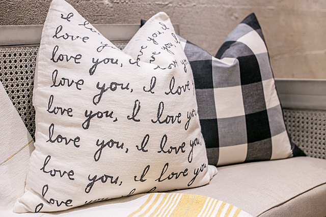 black and white pillows