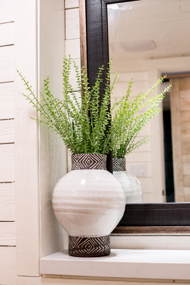 black and white vase