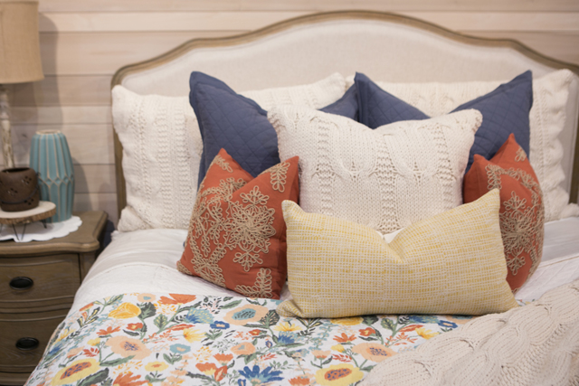 bright accent pillows floral bedding