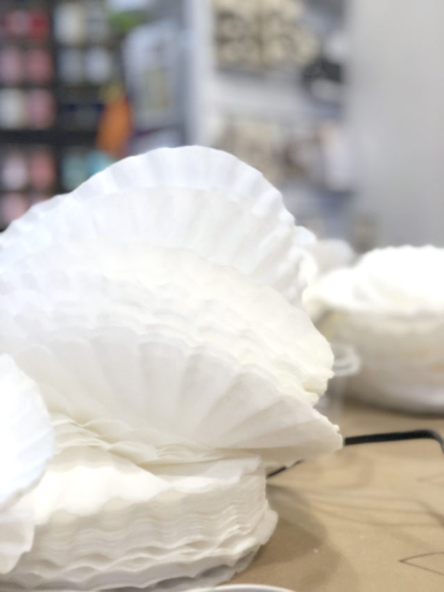 coffee filter wreath workshop