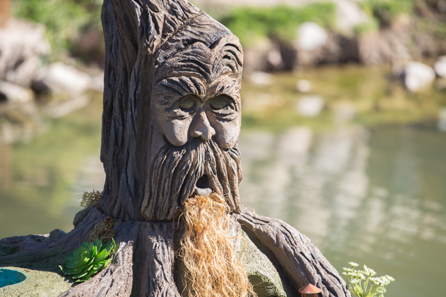 hand carved fairy garden