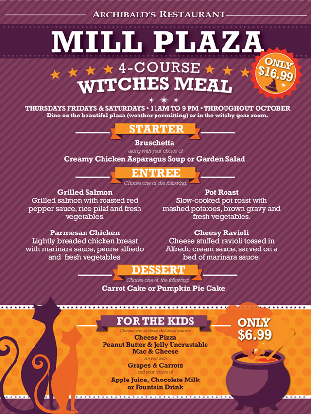 mill plaza witchfest menu