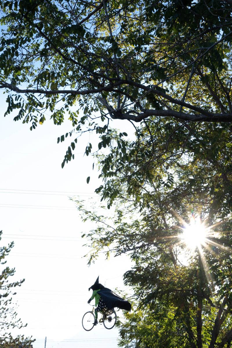 witch on bike