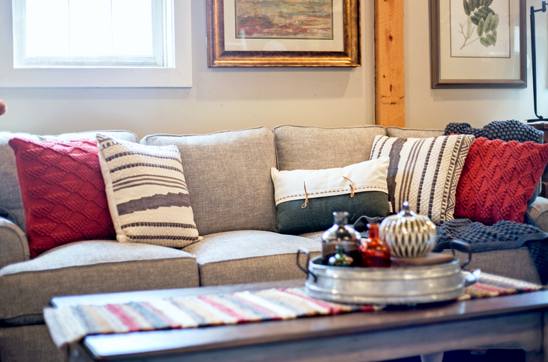 cozy fall sofa styling