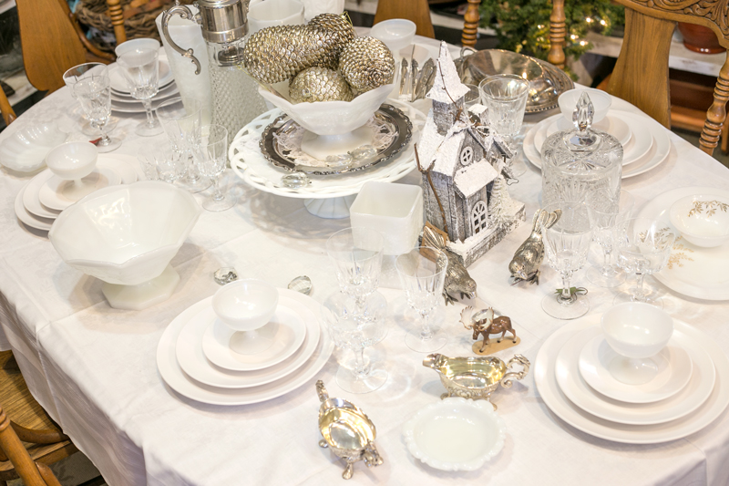 winter whites table setting