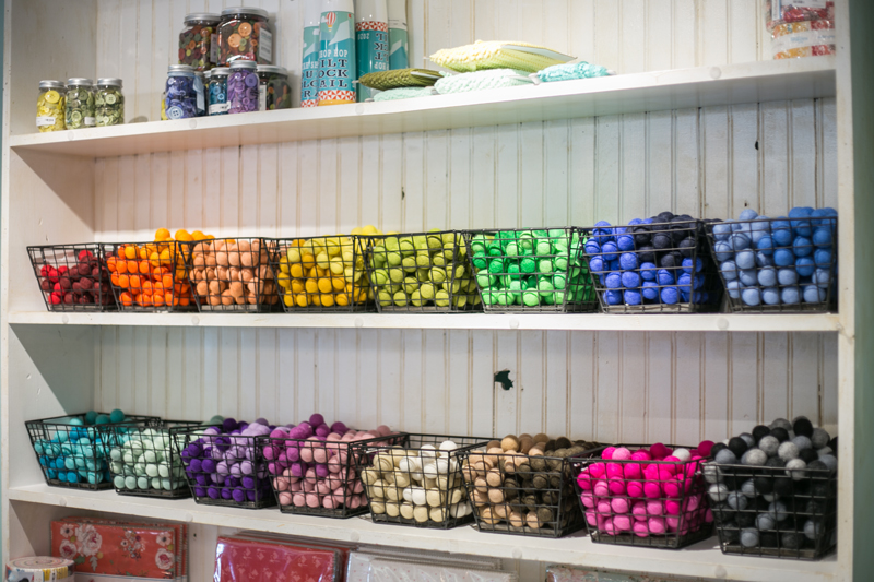 felt pom poms at Pine Needles