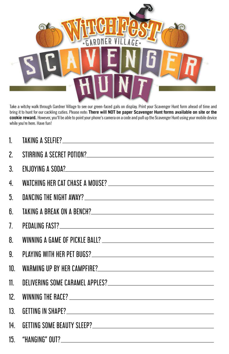 Gardner Village Halloween scavenger hunt