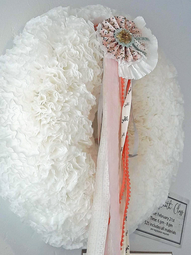how to make a coffee filter wreath
