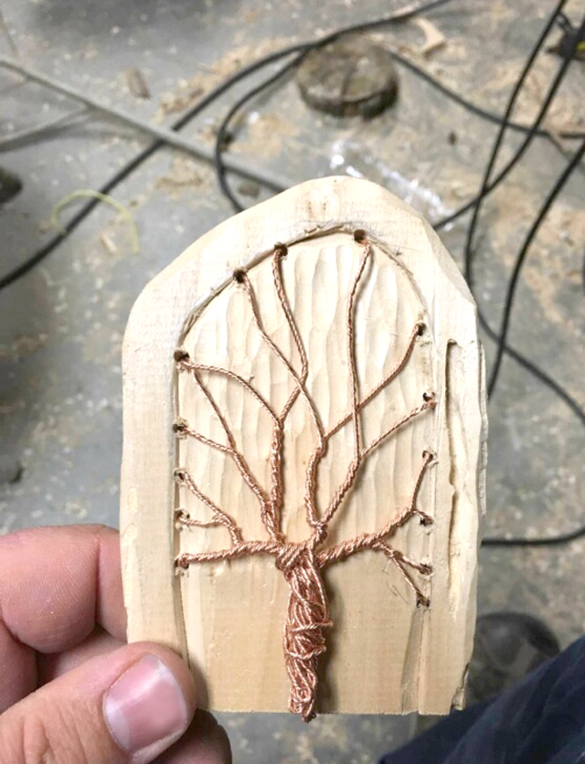 hand carved door for tree