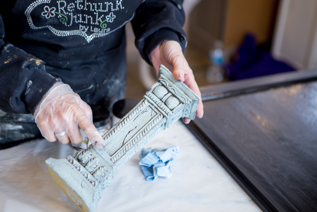 adding glaze to paint